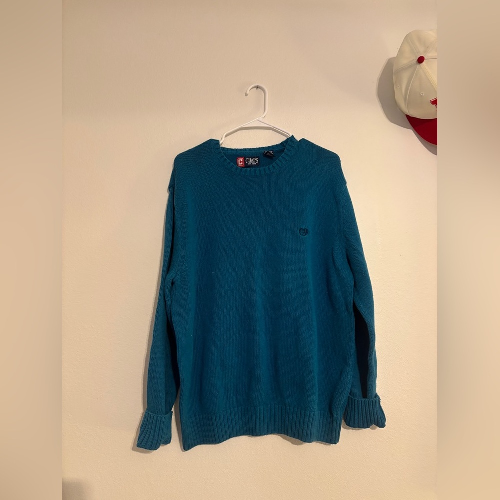 Chaps Teal Crewneck Men's Sweater